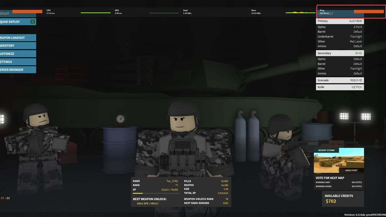 How to check ping on Roblox