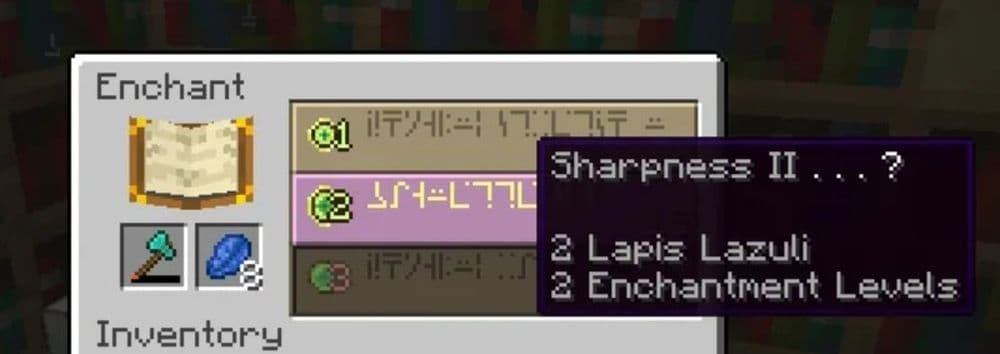 Increase your axe’s damage against all enemies (Image Credit: r/Minecraft)