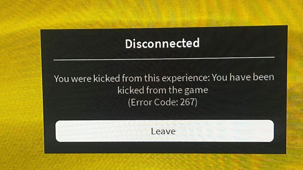 Roblox error code 267 