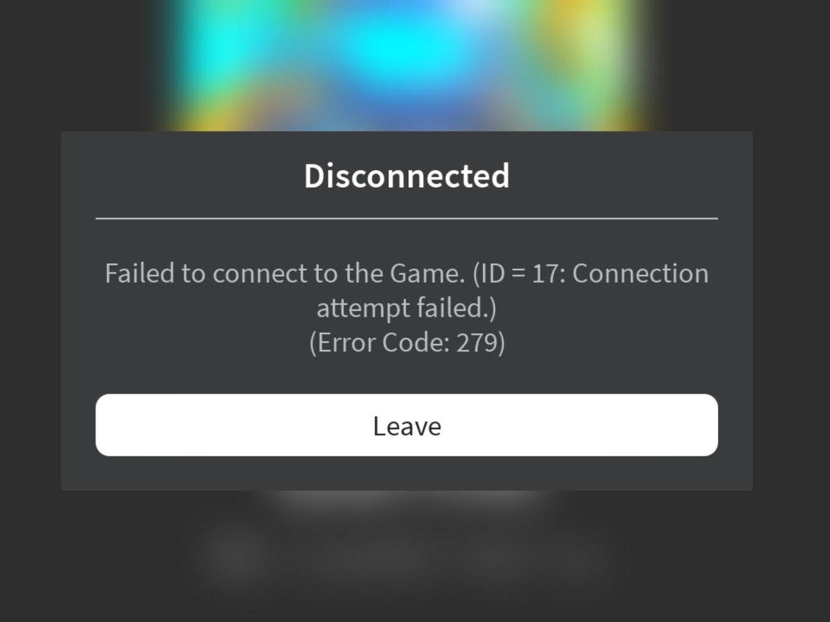Roblox error code 279