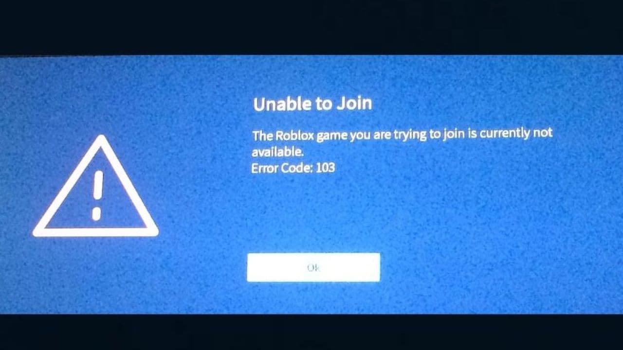 Roblox error code 103 on Xbox