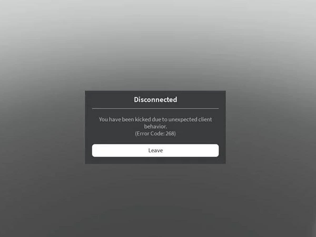 Roblox error code 268