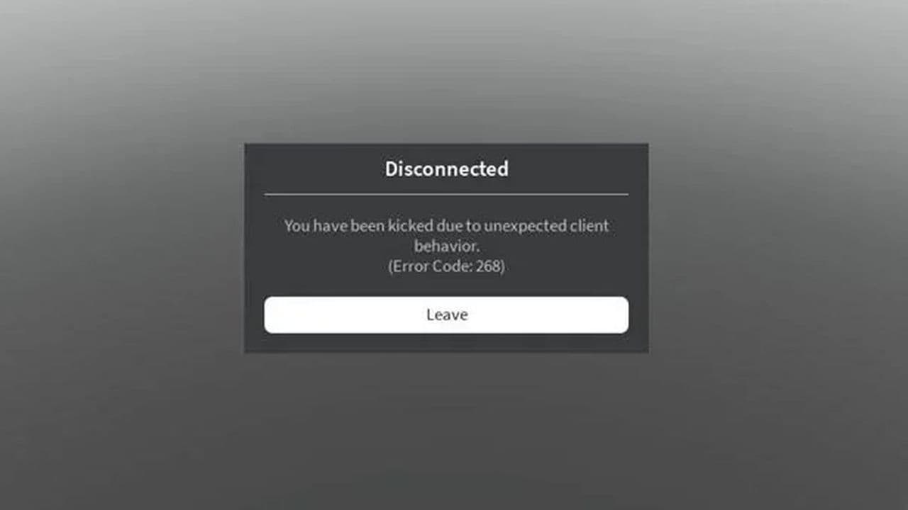 Roblox error code 268