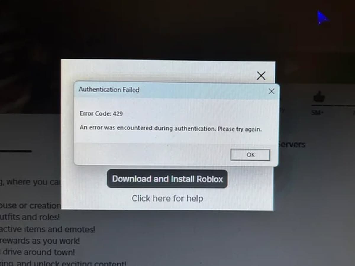 Roblox error code 429