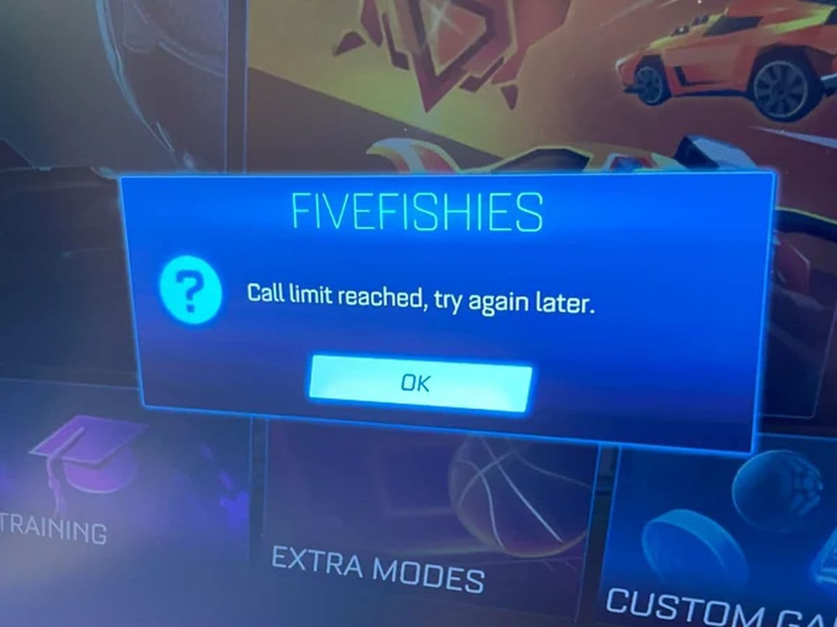 Rocket League Call Limit Reached error