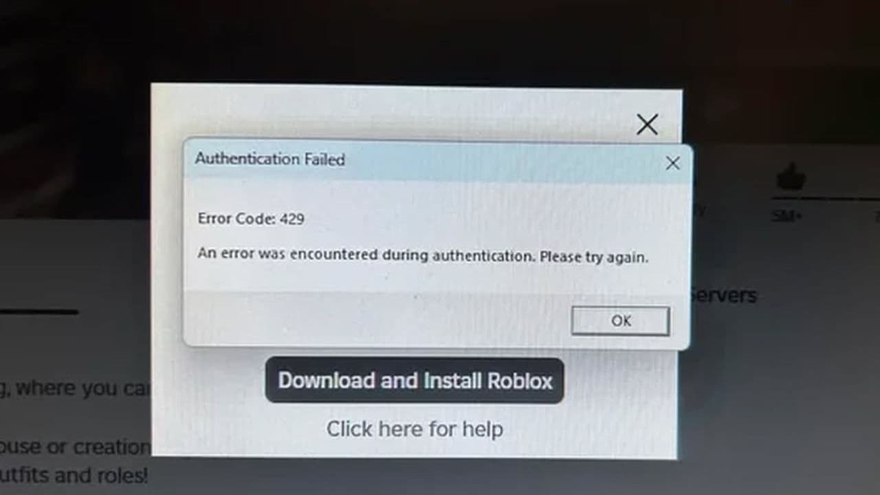 Roblox error code 429