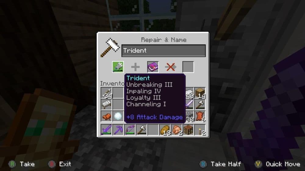 Helps your trident last longer by reducing durability loss (Image Credit: r/Minecraft)