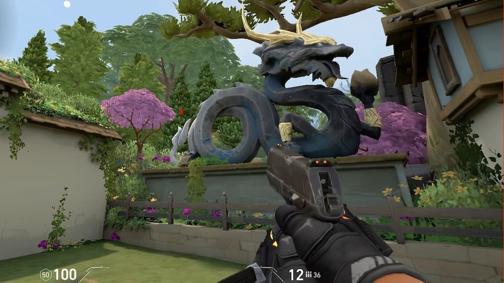 Using a Classic pistol on VALORANT's Haven map