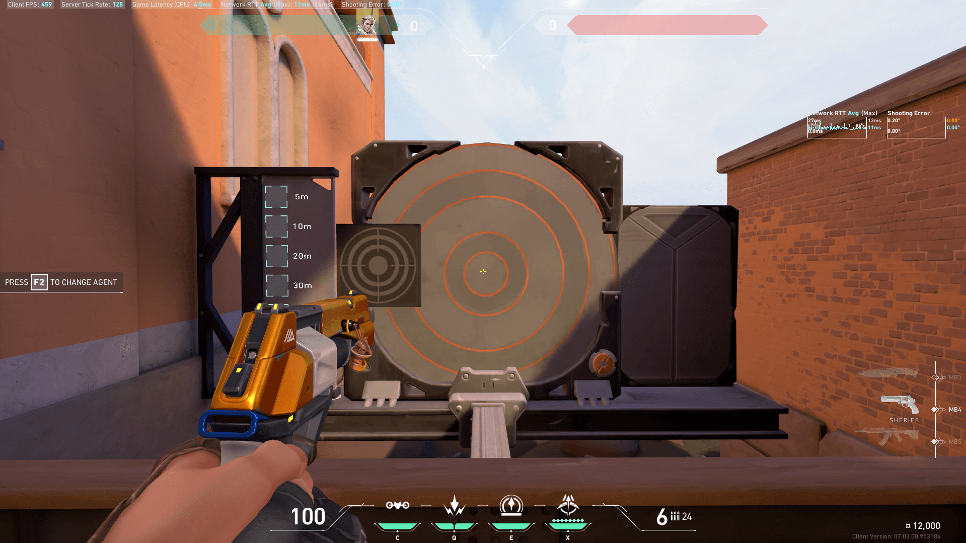 Stretched Crosshair on a Sheriff in VALORANT