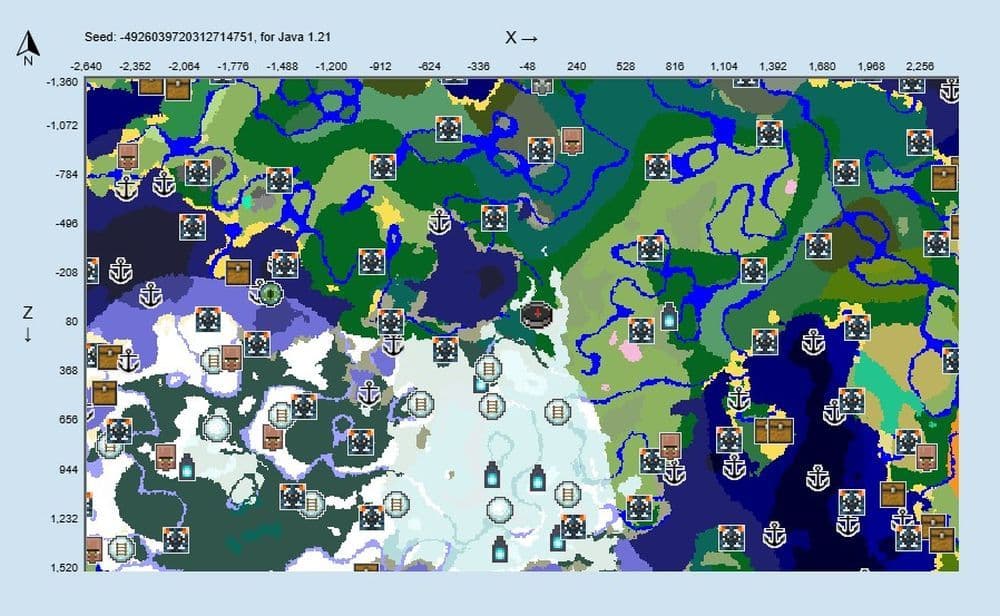 Zombie Village Mountain Seed Code: -4926039720312714751 (Image Credit: Screengrab via Chunkbase)
