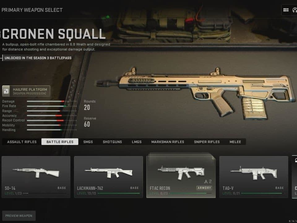 Best Cronen Squall loadout for Warzone, MW3