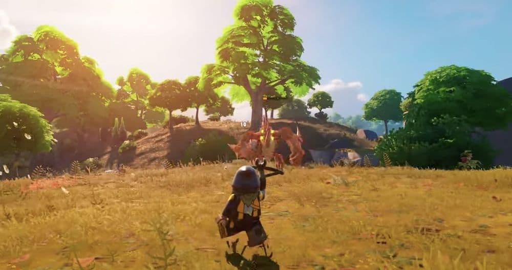 Try not to take too much damage and follow the steps above to take down Brutes in LEGO Fortnite (Image Credit: Perfect Score on YouTube)