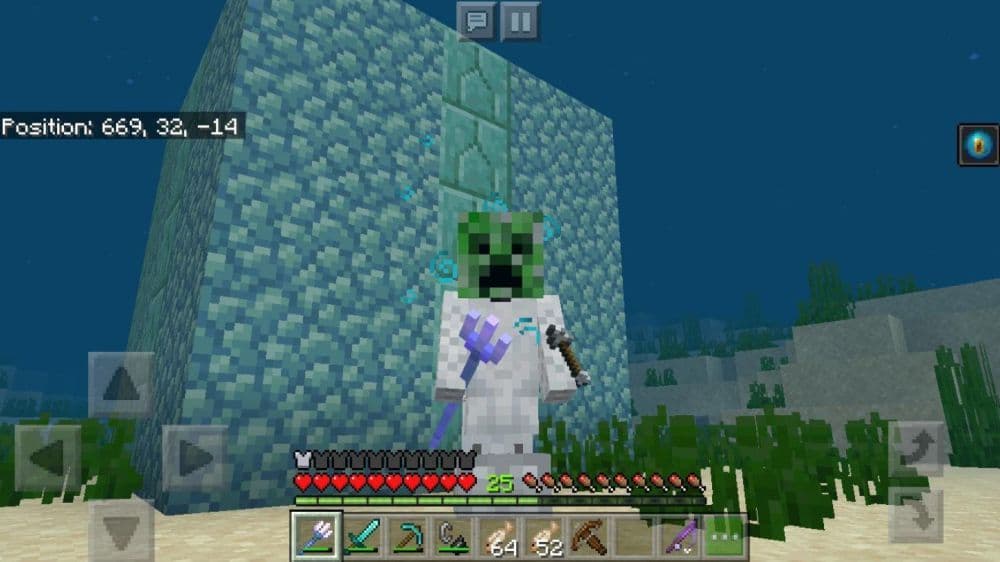 Unfortunately, Channeling doesn’t work unless there is a thunderstorm and the mob is outside (Image Credit: r/Minecraft)