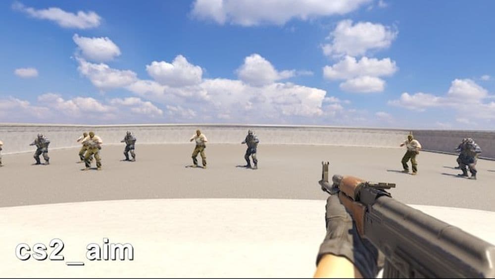 CS2_Aim is one of the maps that you can use to warm up before games (Image Credit: CS2_Aim on Steam)