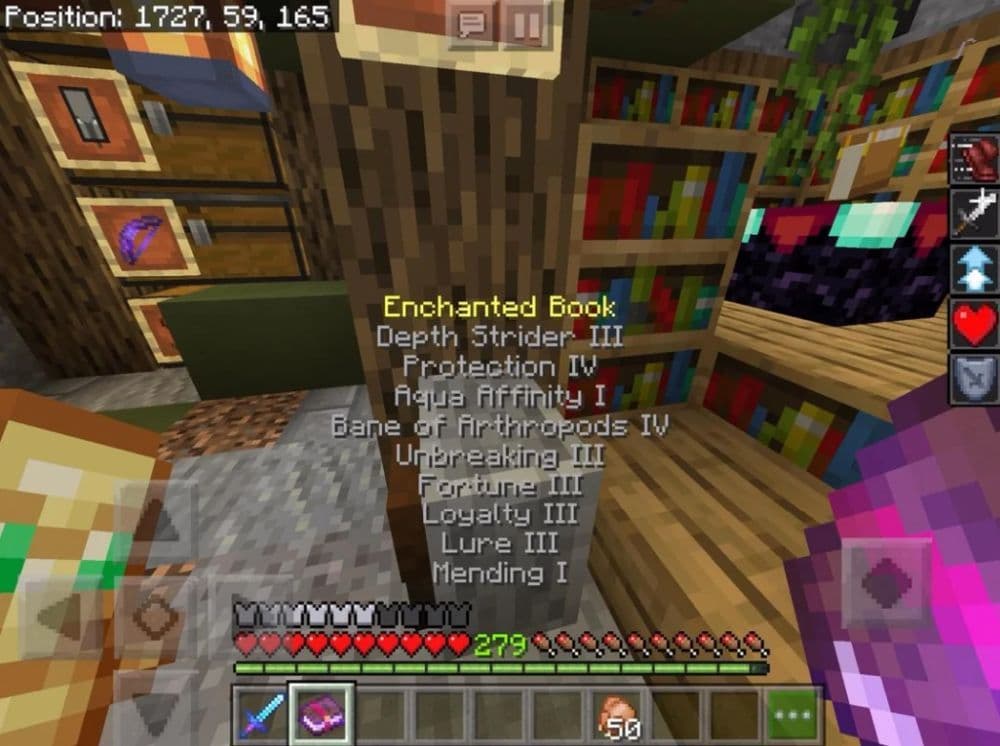 You can also use an Enchanted Book to get Aqua Affinity in Minecraft (Image Credit: r/Minecraft)