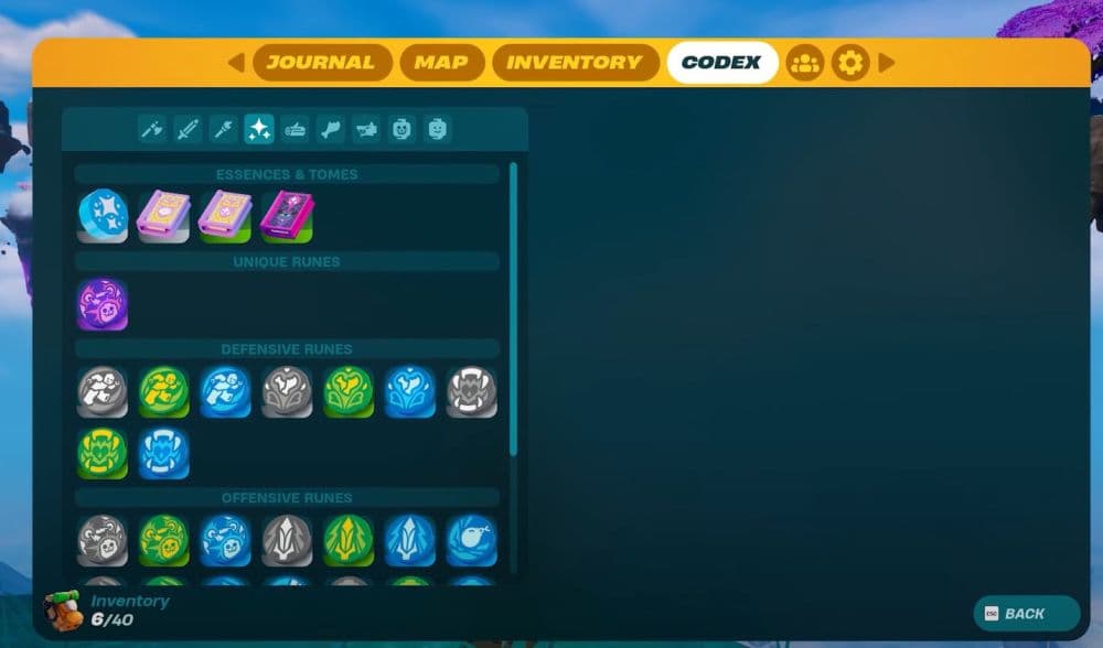 Essence and tomes can be used to upgrade your gear (Image Credit: Crafty Plays LEGO Fortnite)