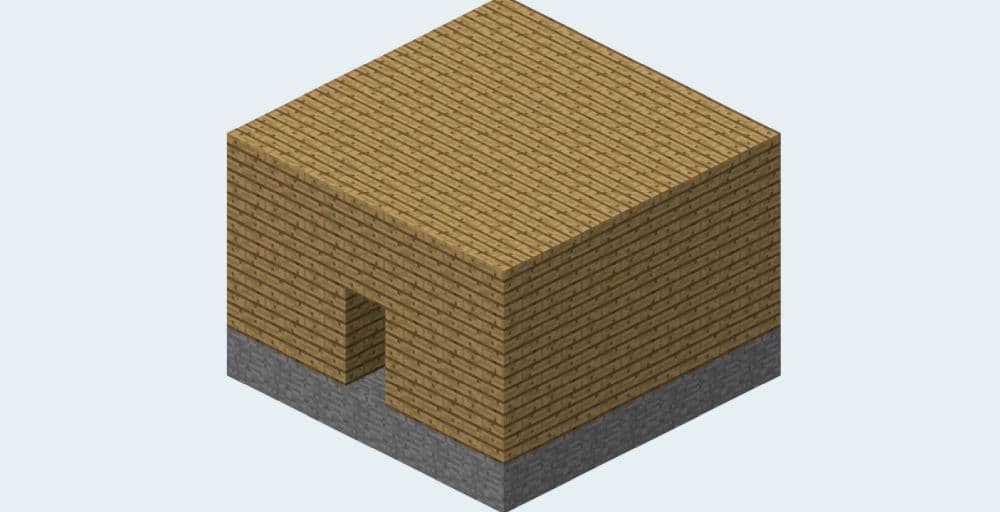 Starting house of Minecraft (Image Credit: Minecraft Wiki)