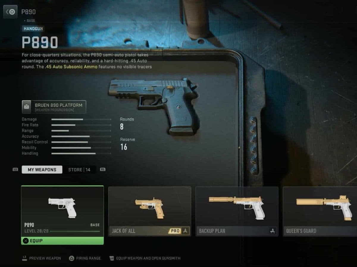 Best P890 loadout for Warzone and MW3
