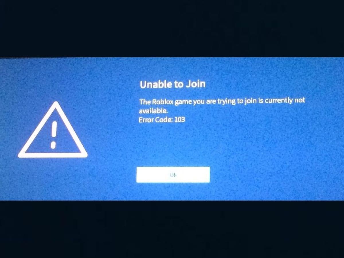 Roblox error code 103 on Xbox