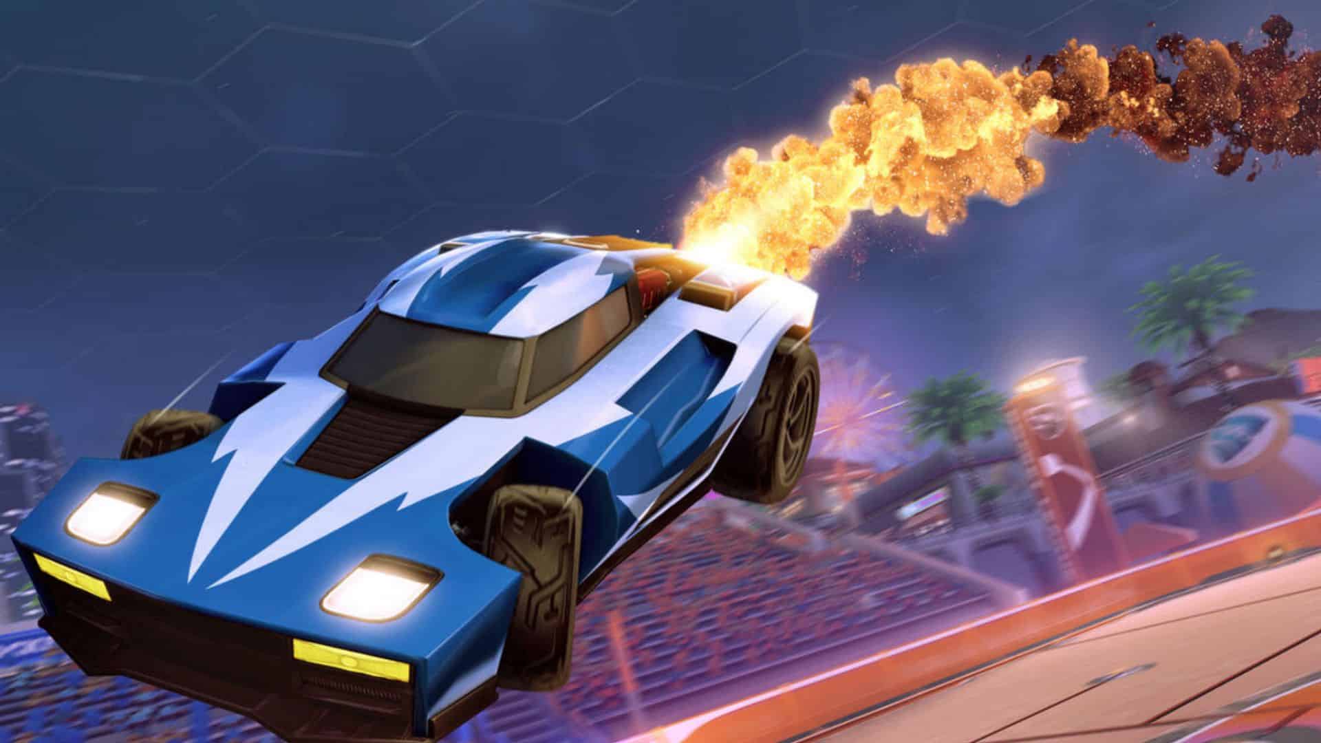 Rocket League car flying