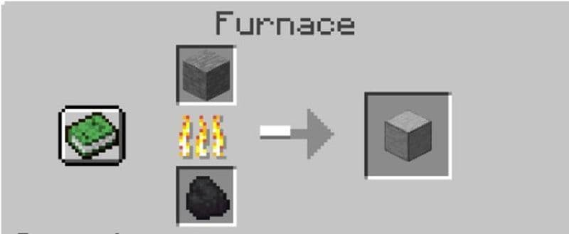 Here is what the recipe looks like to make smooth stone in Minecraft (Image Credit: Screengrab via Minecraft)
