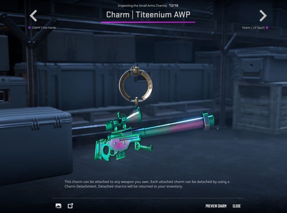 Titeenium AWP Charm (Image Credit: Valve)